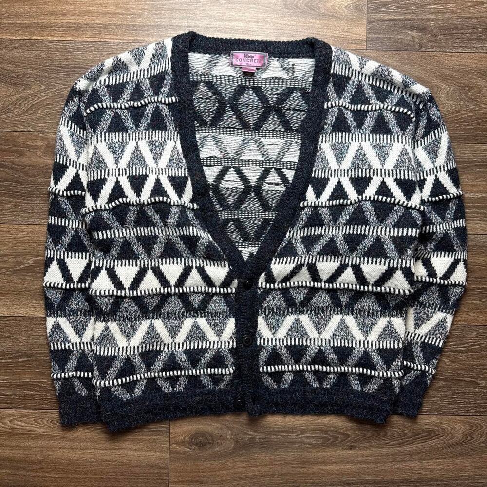 Vintage 1990s Concrete Mix Cardigan Sweater